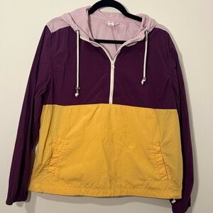 Old Navy Active Colorblock Windbreaker Jacket – Women’s Large – Hooded Half Zip